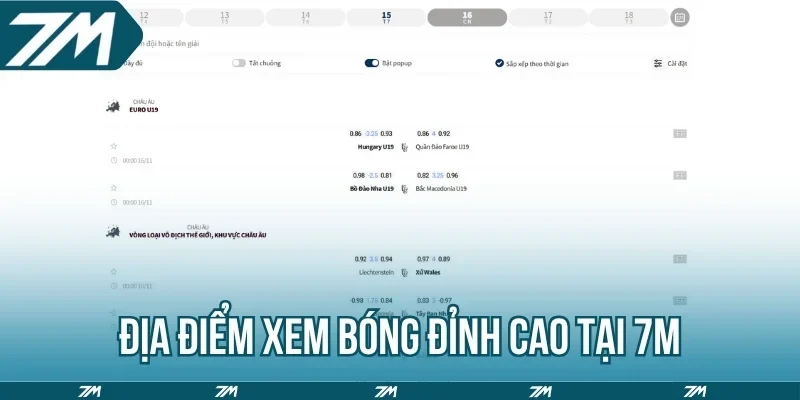 Địa điểm xem bóng đỉnh cao tại 7M